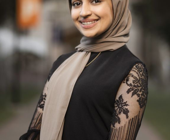 University of the Pacific sociology student Rahila Shah on the Stockton Campus
